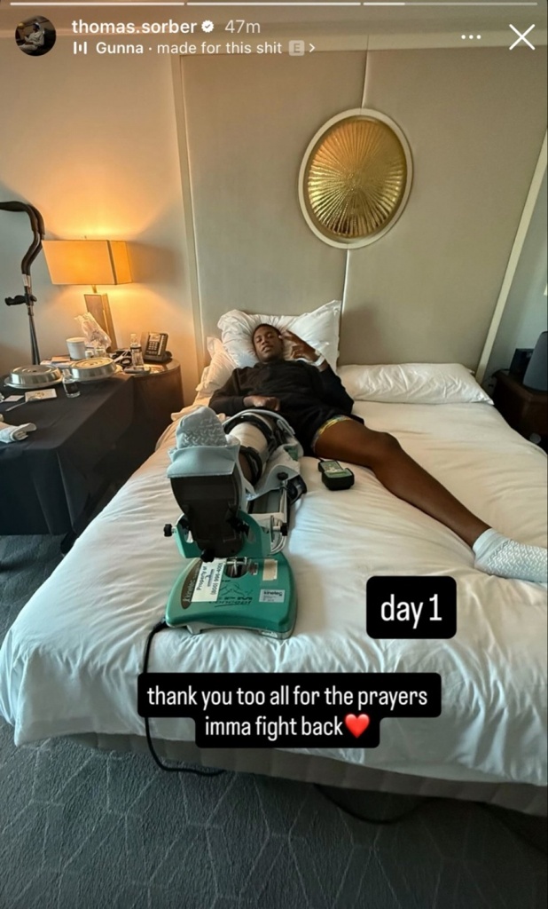 成功接受手术！索伯社媒晒照：感谢大家的祈祷 我会强势回归！